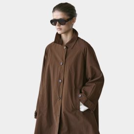 Massimo Dutti Oversize vízlepergetős barna kabát
